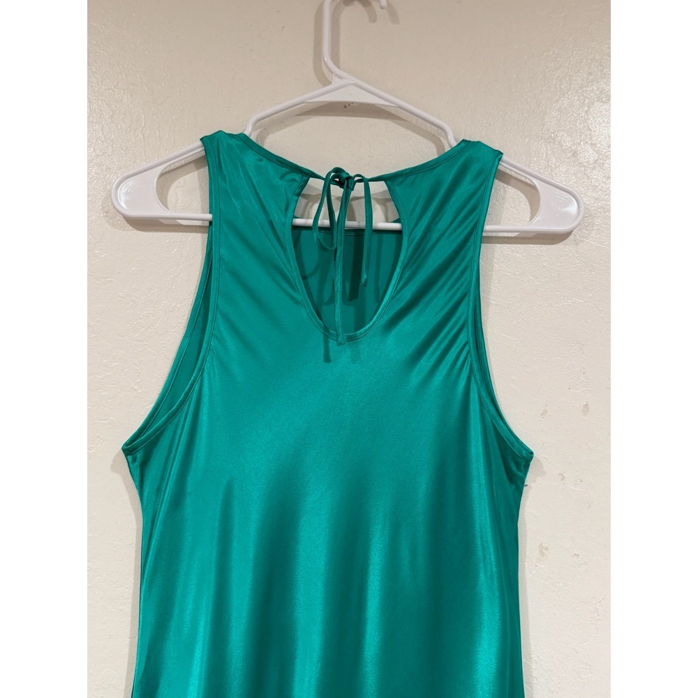 Rails Solene Jade Green Satin Maxi Dress Open Back Tie Neck 924-157-2534 Medium - Picture 11 of 12